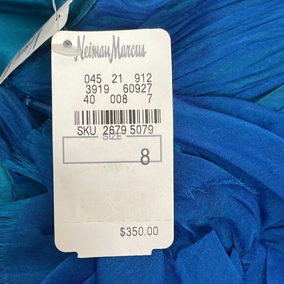 Vintage Dress Neiman Marcus Blue Silk Cocktail Formal Mini Bubble Retro - Picture 5 of 10